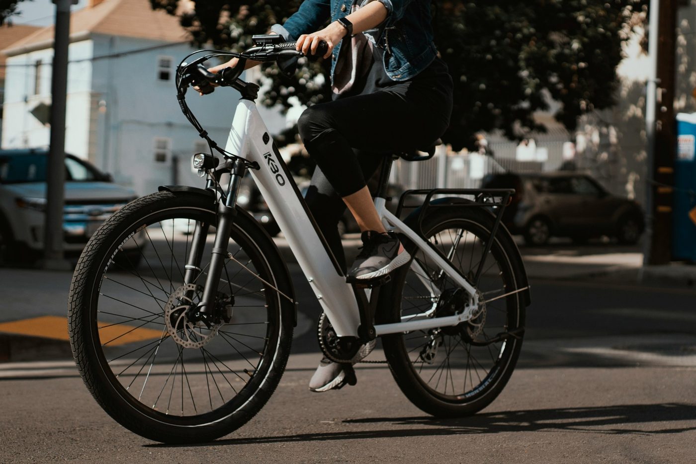 E-bike shown in a neutral everyday comparison setting